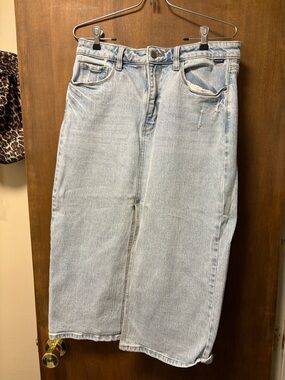 Cello Light Blue Straight Leg Denim Skirt